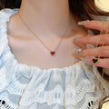 Double Sided Heart Stainless Steel Clavicle Necklace Korean Minimalist Elegant Choker Jewelry view 2