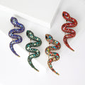 Alloy Rhinestone Snake Brooch Pin For Personalized Fashion Apparel view 1