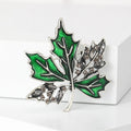 Alloy Rhinestone Maple Leaf Brooch For Fashion Clothing Accessories view 2