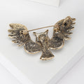 Alloy Rhinestone Owl Brooch Pin For Coat And Suit Accessories view 3