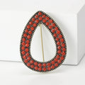Alloy Blue Teardrop Brooch Pin Bohemian Geometric Clothing Accessory view 2