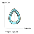 Alloy Blue Teardrop Brooch Pin Bohemian Geometric Clothing Accessory view 5