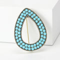 Alloy Blue Teardrop Brooch Pin Bohemian Geometric Clothing Accessory view 4