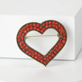 Alloy Enamel Geometric Heart Brooch Pin For Clothing Decoration view 4