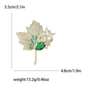 Copper Zircon Maple Leaf Brooch Pin For Autumn Winter Accessories view 5