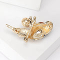 Alloy Crystal Enamel Pearl Animal Brooch Pin For Clothing Decoration view 3