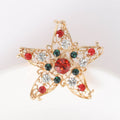 Alloy Rhinestone Hollow Starfish Brooch Pin For Ocean Style Lapels view 4