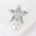 Alloy Enamel Pearl Star Brooch Pin For Fashion Garment Accessories view 3