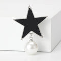 Alloy Enamel Pearl Star Brooch Pin For Fashion Garment Accessories view 4