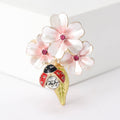 Alloy Enamel Flower Ladybug Brooch Pin For Women's Clothing Accessories view 6