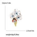 Alloy Enamel Flower Ladybug Brooch Pin For Women's Clothing Accessories view 5