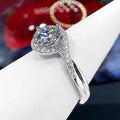 Eight Hearts Eight Arrows Simulated Moissanite Ring Proposal Wedding Anniversary Jewelry view 3