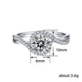 Eight Hearts Eight Arrows Simulated Moissanite Ring Proposal Wedding Anniversary Jewelry view 5