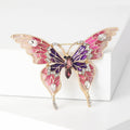 Alloy Enamel Butterfly Brooch With Rhinestones For Insect Jewelry view 4