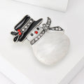 Alloy Enamel Rhinestone Snowman Brooch For Christmas Lapel Decoration view 2