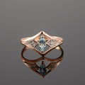 Classic V Shape Ring With Marquise Zircon Inlay And Diamond Style Design view 2