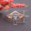 Classic V Shape Ring With Marquise Zircon Inlay And Diamond Style Design view 5
