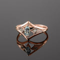 Classic V Shape Ring With Marquise Zircon Inlay And Diamond Style Design view 1