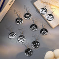 Elegant Alloy Enamel Round Drop Earrings With Wave Mountain Hot Air Balloon Nature Scene Earrings view 1