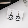 Elegant Alloy Enamel Round Drop Earrings With Wave Mountain Hot Air Balloon Nature Scene Earrings view 4