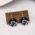 Elegant Alloy Enamel Round Drop Earrings With Wave Mountain Hot Air Balloon Nature Scene Earrings view 2