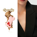Cute Enamel Alloy Dog Brooch For Unisex Clothing Accessories view 2
