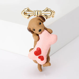 Cute Enamel Alloy Dog Brooch For Unisex Clothing Accessories