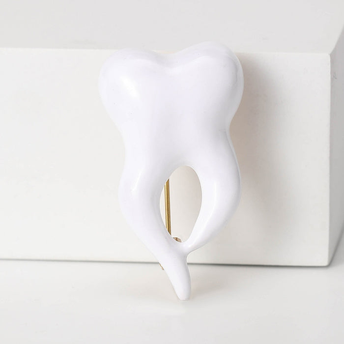 Alloy Enamel Crown Tooth Brooch For Coats And Collars