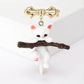 Alloy Enamel Cat On Branch Brooch Pin For Cute Apparel view 1