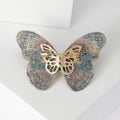 Alloy Fabric Butterfly Brooch With Rhinestones For Dresses And Suits view 3