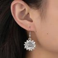Minimalist Metallic Sunflower Ear Hook Earrings, Elegant Plant Flower Drop Earrings For Women view 4