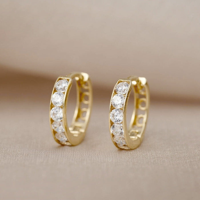 2023 Korean Style Classic Hollow Round Hoop Earrings Elegant Versatile Ear Cuffs