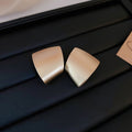 Korean Style Metal Square Geometric Stud Earrings, Minimalist Silver Needle Fashion Jewelry For Women view 2