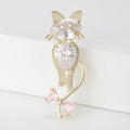 Micro Pave Zircon Bow Cat Brooch Pin For Apparel Accessories view 2
