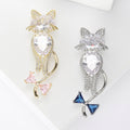 Micro Pave Zircon Bow Cat Brooch Pin For Apparel Accessories view 1