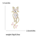Micro Pave Zircon Bow Cat Brooch Pin For Apparel Accessories view 5