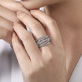 Exquisite Morse Code Ring Hip Hop Wrapped Line Band Heavy Sparkling Memorial Fashion Jewelry view 4