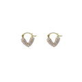 French Vintage Light Luxury Heart Huggie Hoop Pearl Beaded Sweet Elegant Women's Fashion Earrings view 5