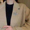 Rhinestone Hollow Flower Alloy Brooch, European Statement Fashion Pin For Women view 3