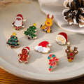 Creative Gingerbread Man Santa Claus Brooch, Cartoon Christmas Tree Enamel Clothing Pin view 1