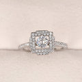 Floral Micro Pave Zircon Hollow Engagement Ring Creative Proposal Jewelry For Women view 3