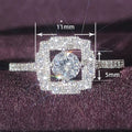 Floral Micro Pave Zircon Hollow Engagement Ring Creative Proposal Jewelry For Women view 5