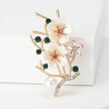 Alloy Pearl Peach Blossom Branch Brooch For Elegant Apparel Accessories view 2