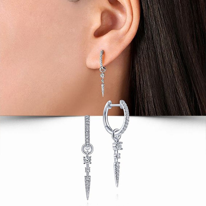 European American Long Korean Style Ear Cuff Dark Hip Hop Street Couple Earrings For Men Women