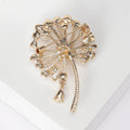 Alloy Pearl Dandelion Flower Brooch Pin For Shawls And Clothing view 3