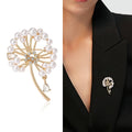 Alloy Pearl Dandelion Flower Brooch Pin For Shawls And Clothing view 2