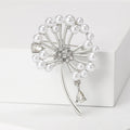 Alloy Pearl Dandelion Flower Brooch Pin For Shawls And Clothing view 4