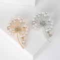 Alloy Pearl Dandelion Flower Brooch Pin For Shawls And Clothing view 1
