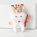 Alloy Enamel Crown Tooth Brooch Pin For Cute Apparel Decoration view 4