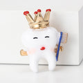 Alloy Enamel Crown Tooth Brooch Pin For Cute Apparel Decoration view 2